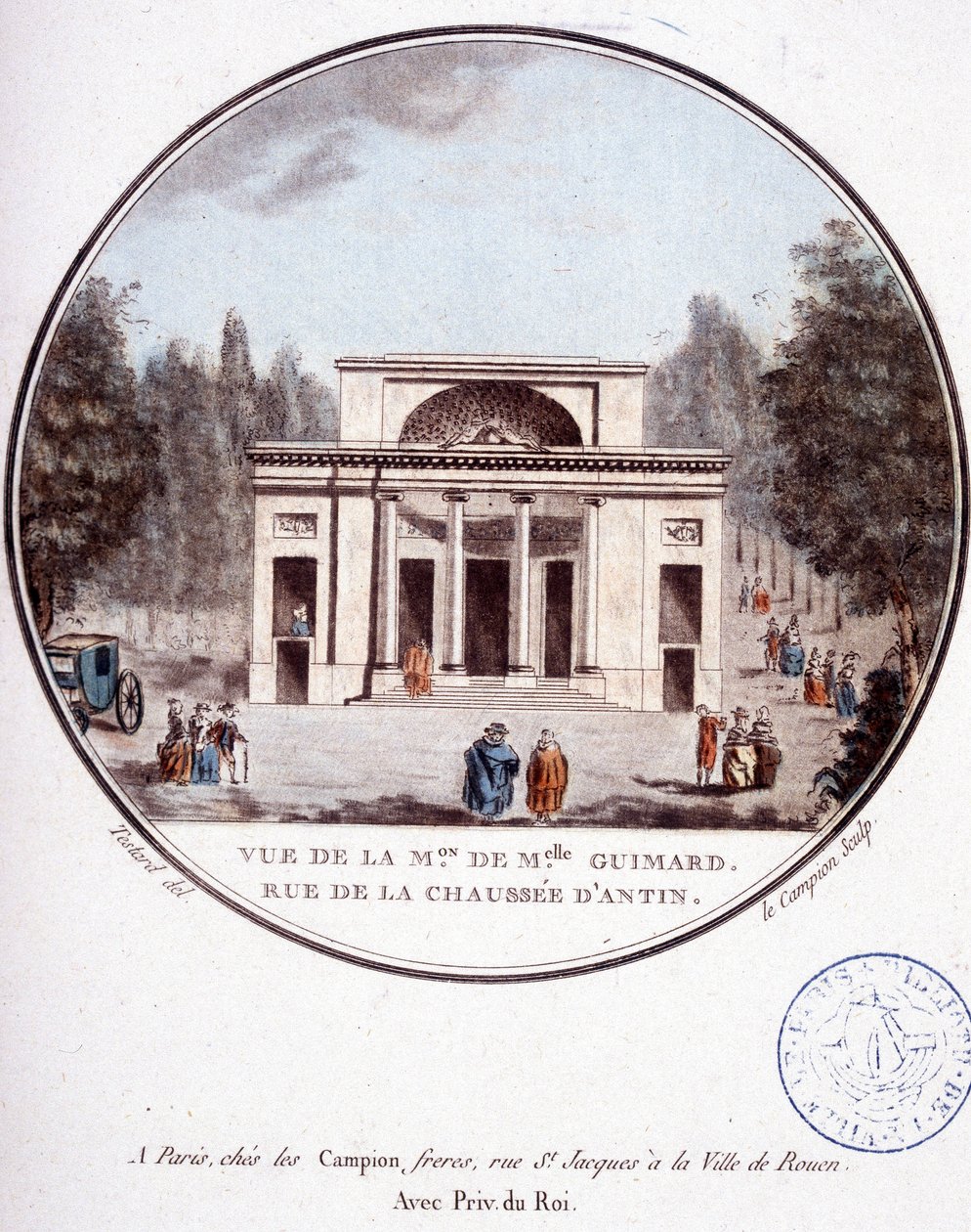 Widok domu Mademoiselle Guimard, rue de la chaussée d