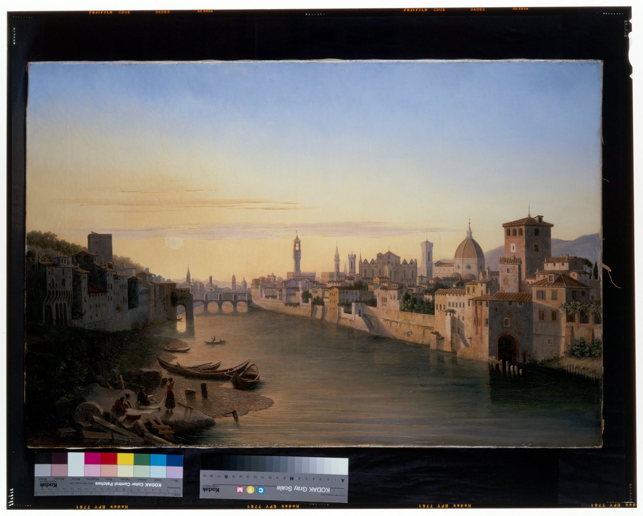 Florencja, widok na rzekę Arno autorstwa Antoine Marie Perrot