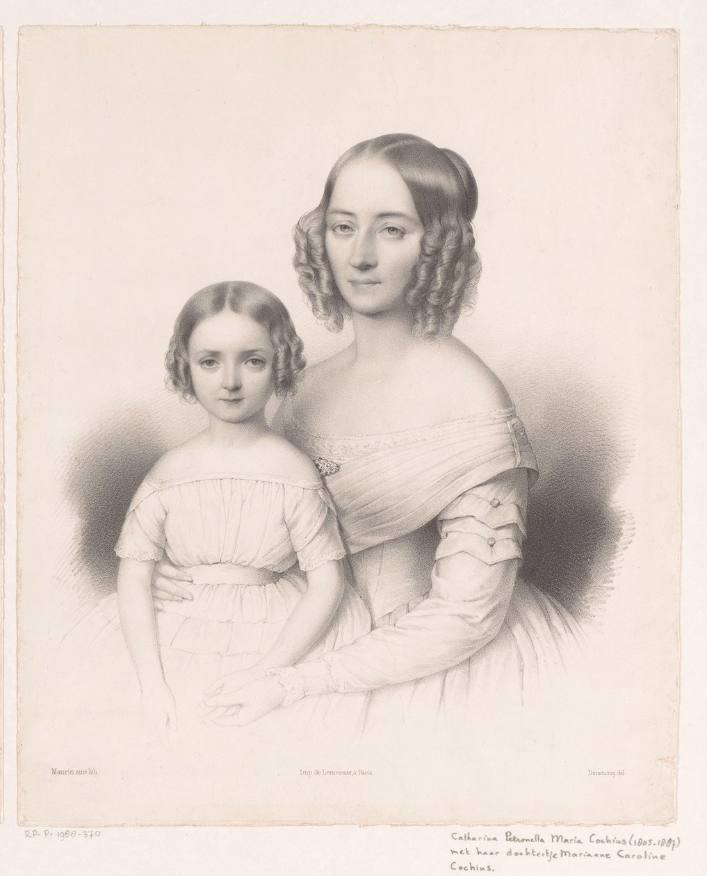 Portret Cathariny Petronella Maria Cochius z córką autorstwa Antoine Maurin