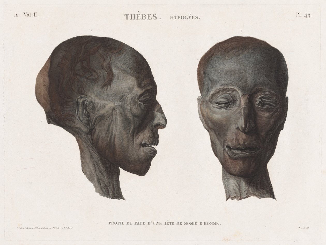 Opis Egiptu: Thebes. Hypogees Vol. II, Pl. 49 autorstwa Antoine Maxime Monsaldy