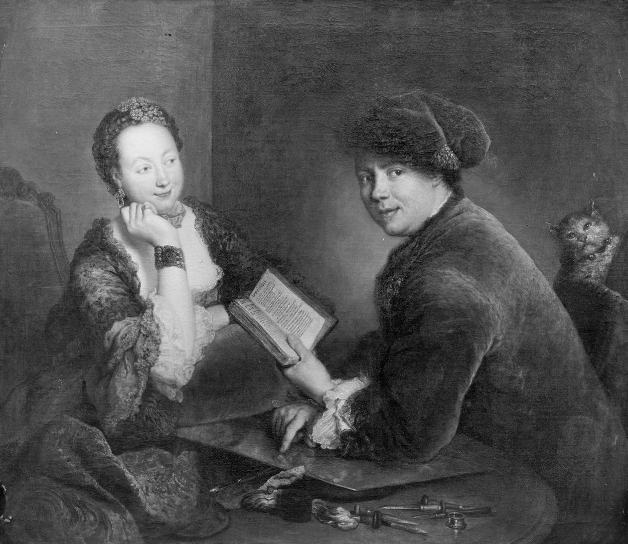 Portret rytownika Georga Friedricha Schmidta i jego małżonki Dorothei Luise z domu Videbant autorstwa Antoine Pesne