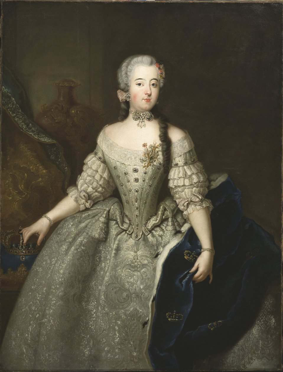 Louise Ulrique de Prusse, reine de Suede et Finlande - Portret Louisy Ulrika z Prus (1720-1782), królowej Szwecji, autorstwa Pesne, Antoine (1683-1757). Olej na płótnie. Wymiar : 145x110 cm. Muzeum Narodowe w Sztokholmie autorstwa Antoine Pesne