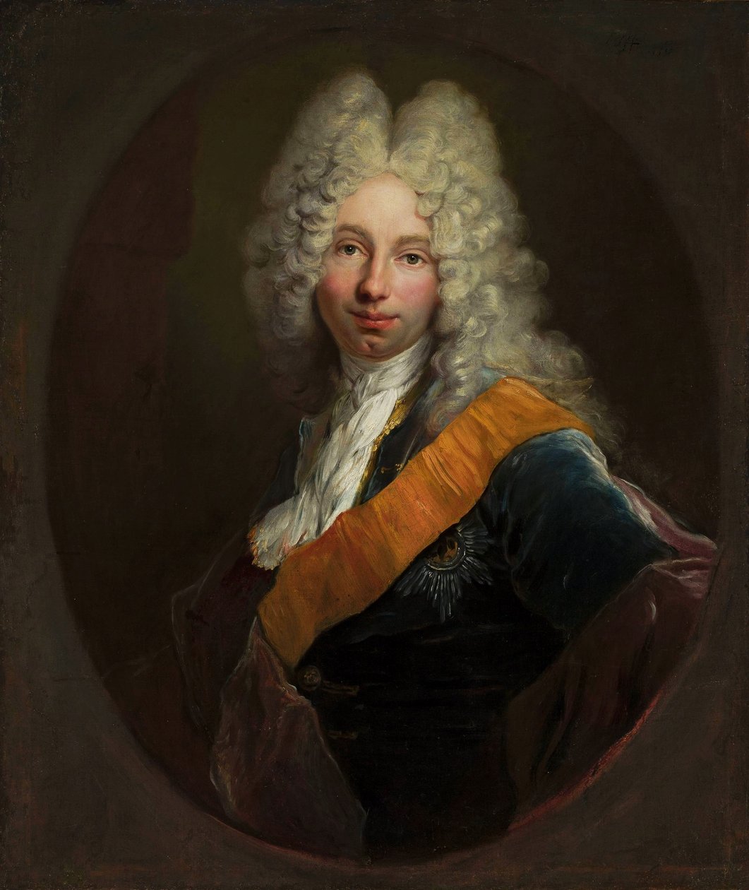polski:  Portret mężczyzny w peruce i z orderem Czarnego Orła0 Friedrich Wilhelm Kettler (1692-1711) autorstwa Antoine Pesne