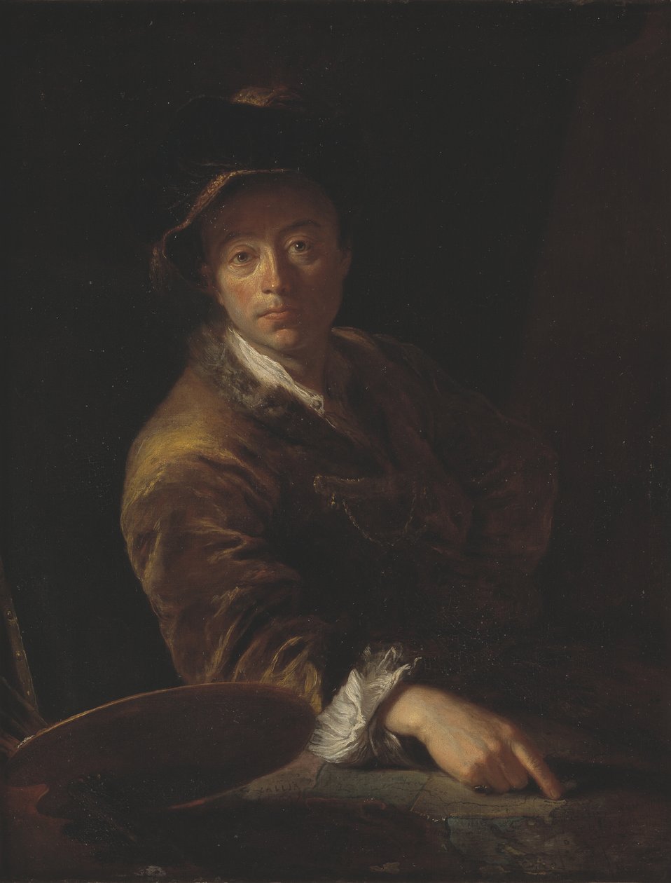 Portret malarza (przypuszczalnie C. L. Agricola, 1667-1719) autorstwa Antoine Pesne