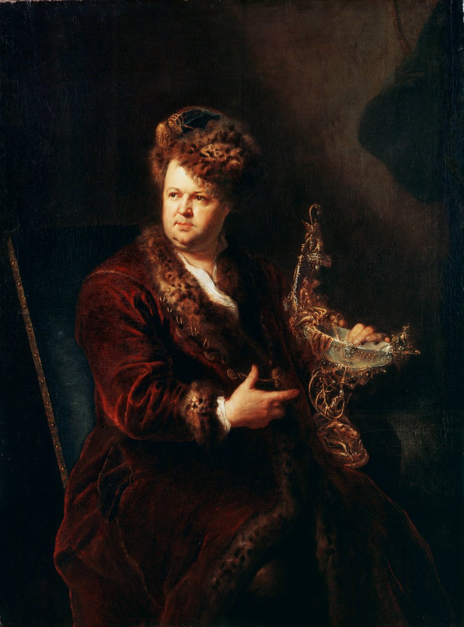 Portret jubilera Johanna Melchiora Dinglingera, ok. 1721 r. autorstwa Antoine Pesne