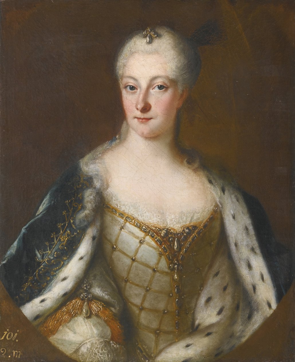 Portret Henrietty Marii Brandenburg-Schwedt 1702-1782 autorstwa Antoine Pesne School
