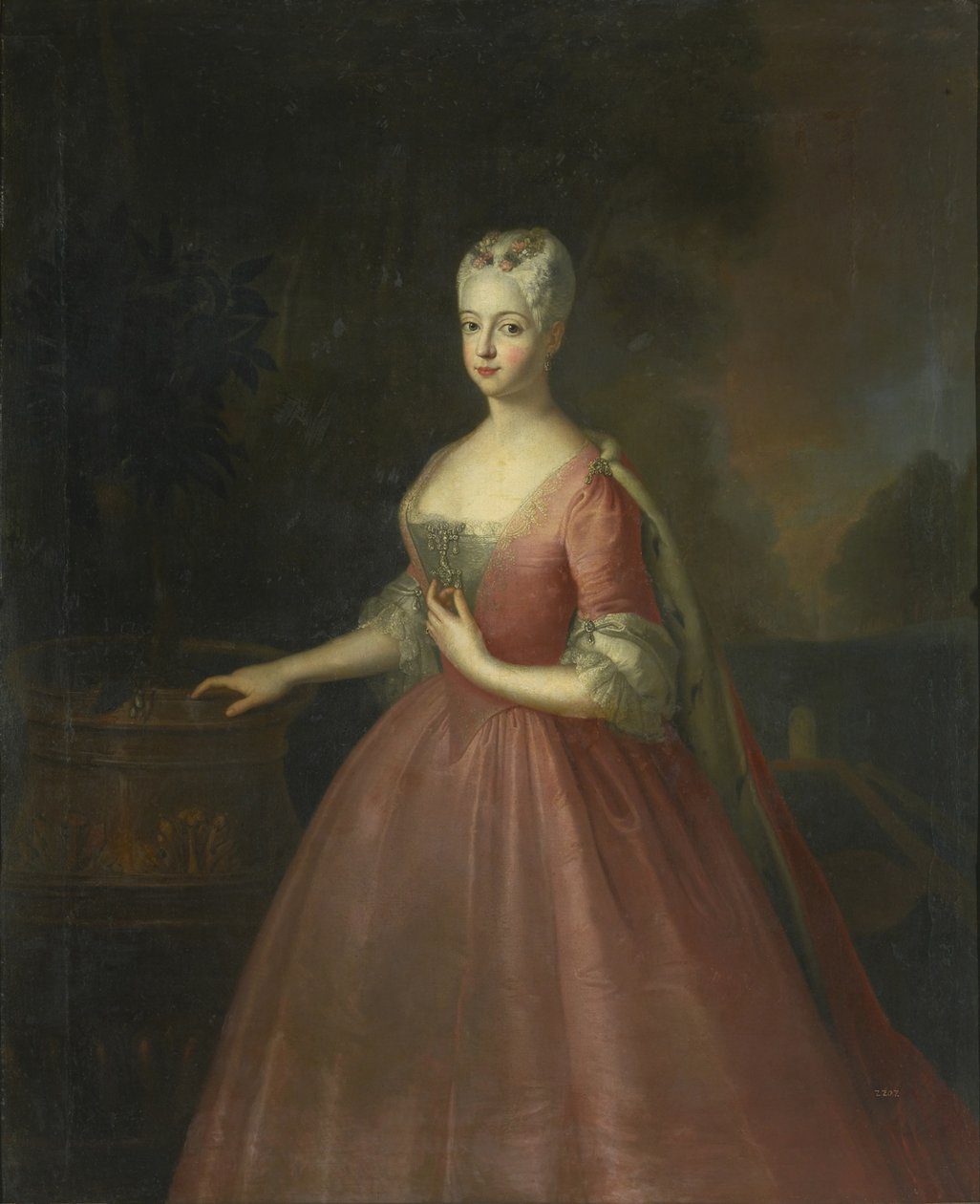 Portret księżnej Friederike Luise z Prus 1714-1784, margrabiny Brandenburgii-Ansbach autorstwa Antoine Pesne School