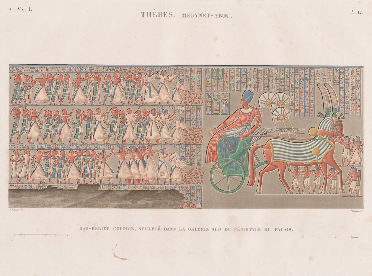 Opis Egiptu: Teby. Medynet-Abou, tom. II, Pl. 12 autorstwa Antoine Phelippeaux