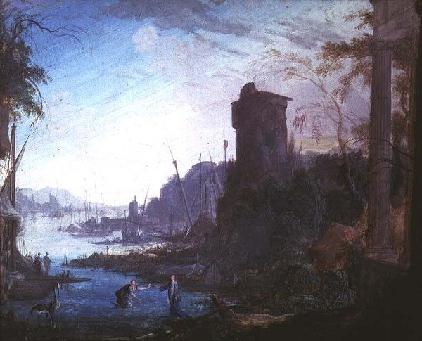 Port morski z Chrystusem nakazującym św. Piotrowi chodzić po wodzie autorstwa Antoine Pierre the Younger Patel