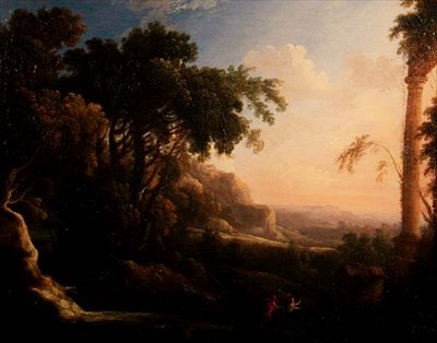 Pan i Syrinx w arkadyjskim krajobrazie autorstwa Antoine Pierre the Younger Patel