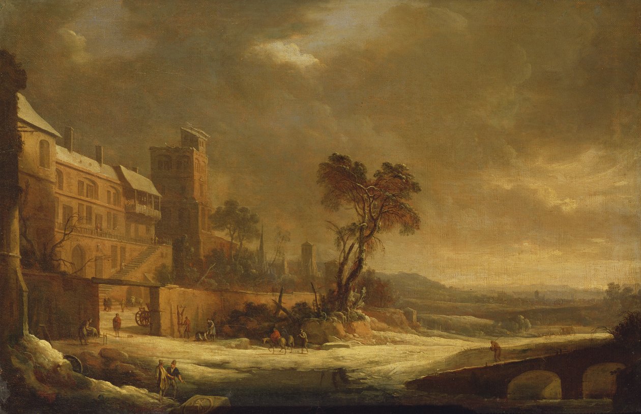 Miesiąc styczeń, efekt śniegu, 1699 autorstwa Antoine Pierre the Younger Patel