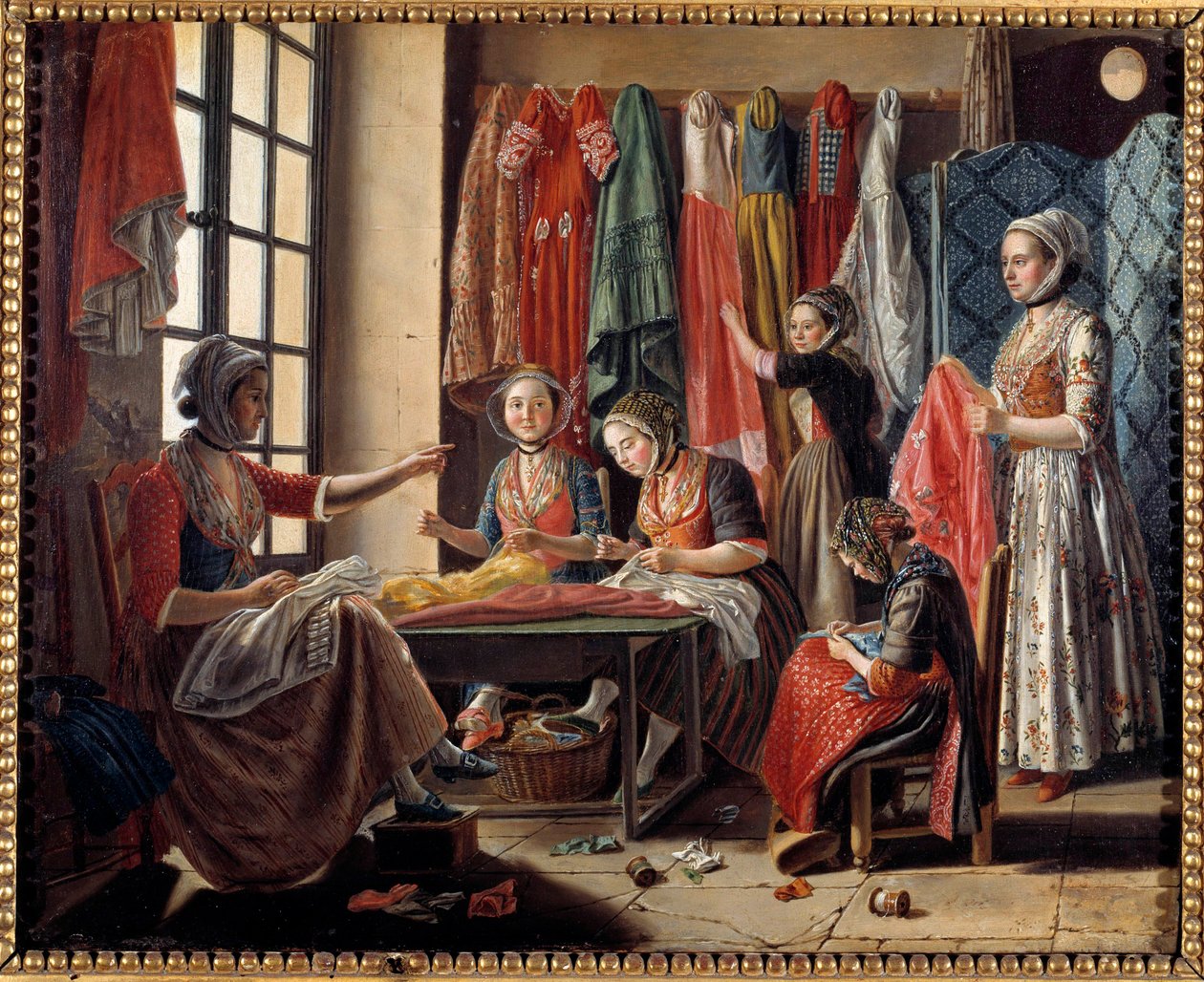 Warsztat krawiecki w Arles w 1760 Obraz Antoine Raspala (1738-1811) 1760 Arles, Musee Reattu autorstwa Antoine Raspal