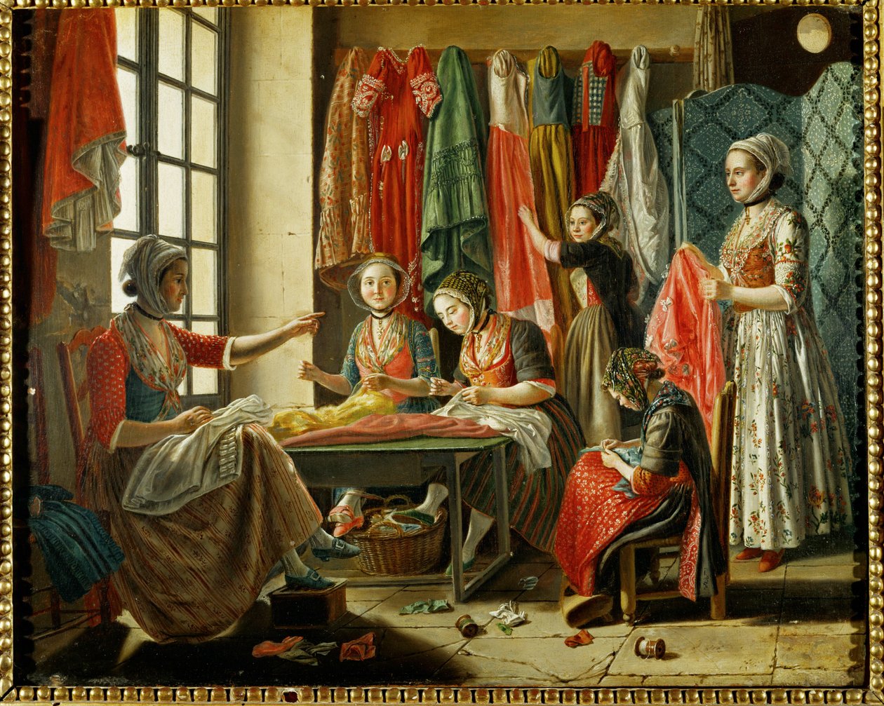Pracownia krawiecka w Arles ... (olej na płótnie) autorstwa Antoine Raspal
