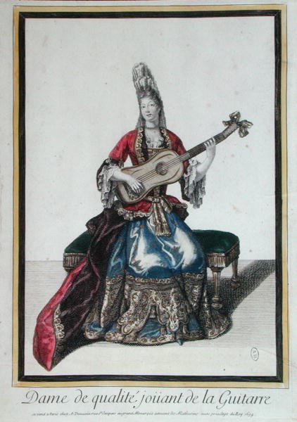 Pani grająca na gitarze autorstwa Antoine Trouvain