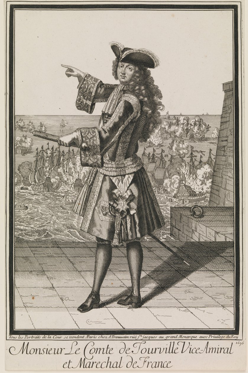 Monsieur Le Comte de Tourville wiceadmirał i marszałek Francji autorstwa Antoine Trouvain