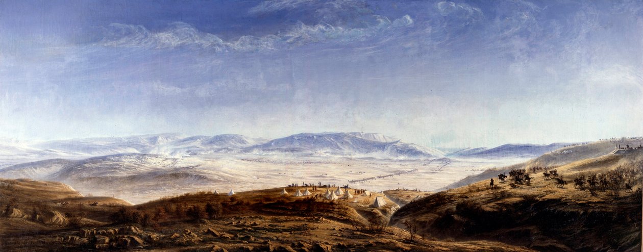 Wojna krymska (1853-1856): „”Bitwa pod Balaklava na Krymie 25.10.1854”” Obraz Antoine Valentina Jumela de Noireterre (1824-1902) 1854 Paryż, Muzeum Wojska autorstwa Antoine Valentin Jumel de Noireterre