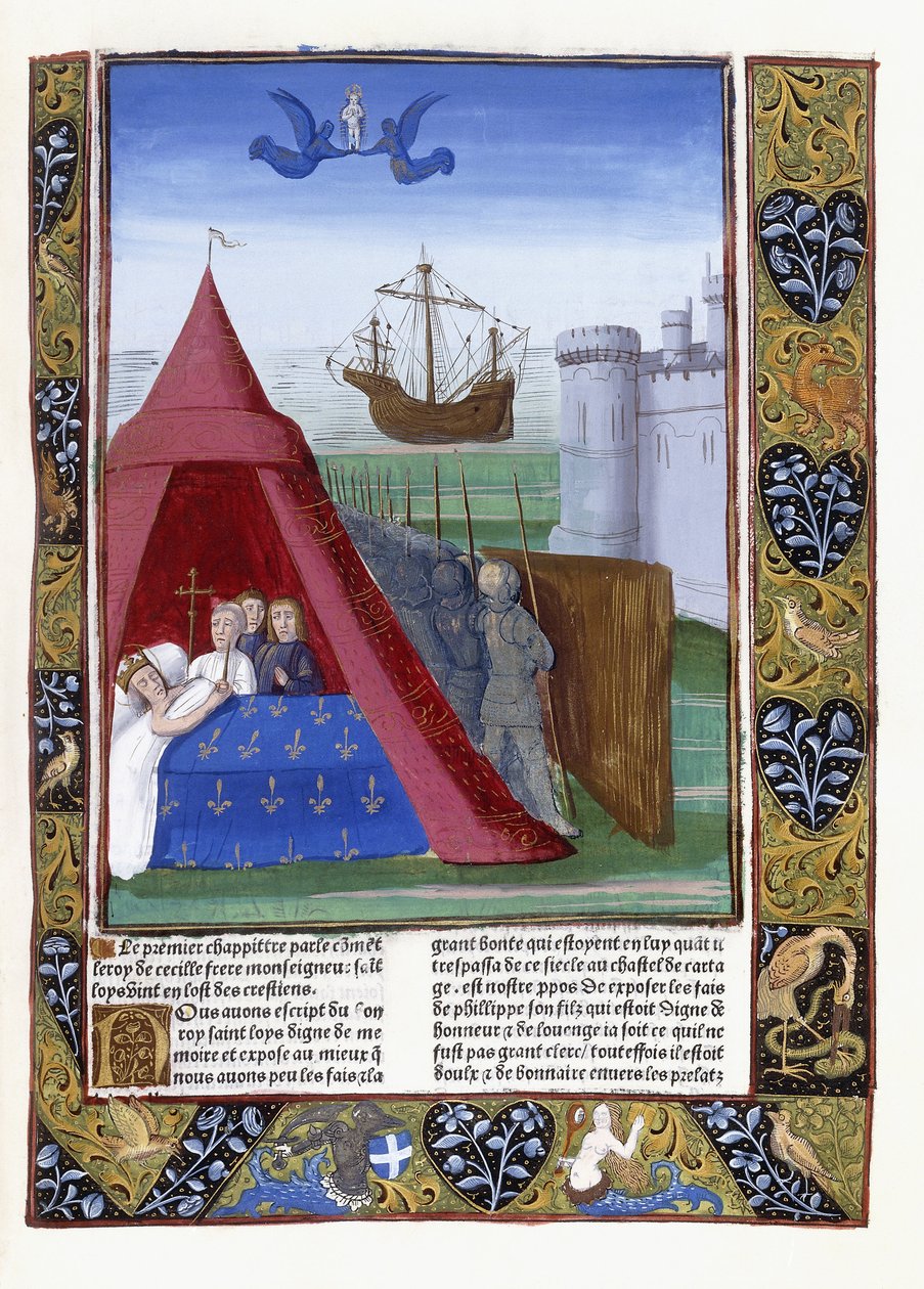 Śmierć św. Ludwika w Kartaginie, 1493 autorstwa Antoine Verard