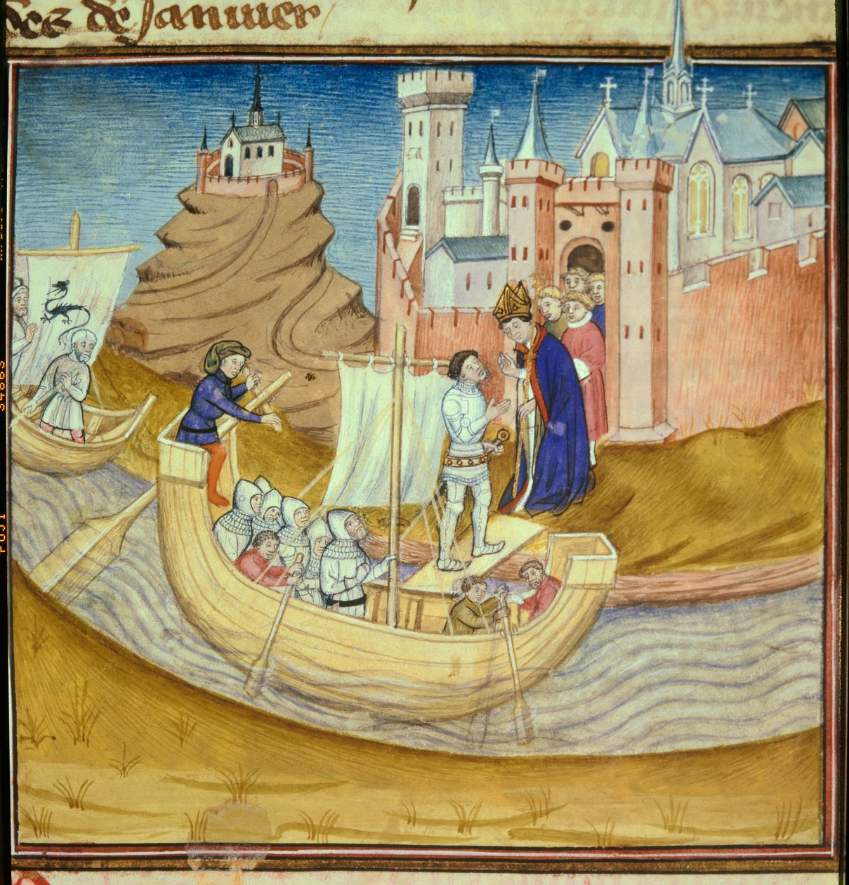 Normanowie pod wodzą Viking Chef Rollon (Robert I Riche lub Rollon the Walker) (X w.) próbowali zdobyć Chartres, ale wigilia miasta Gacelme zdołała ich odeprzeć w 910-911 Miniatura zaczerpnięta z Les Chroniles de Saint Denis”” ” Antoine Vera autorstwa Antoine Verard