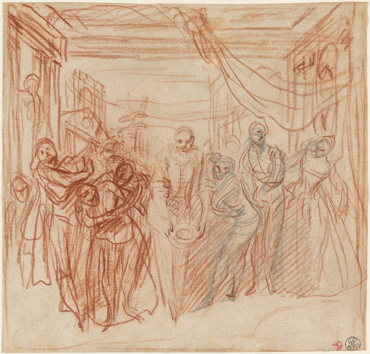 Włoscy komicy kłaniający się autorstwa Antoine Watteau