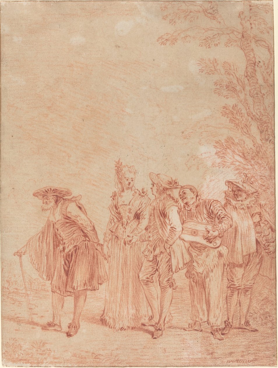 Procesja weselna autorstwa Antoine Watteau