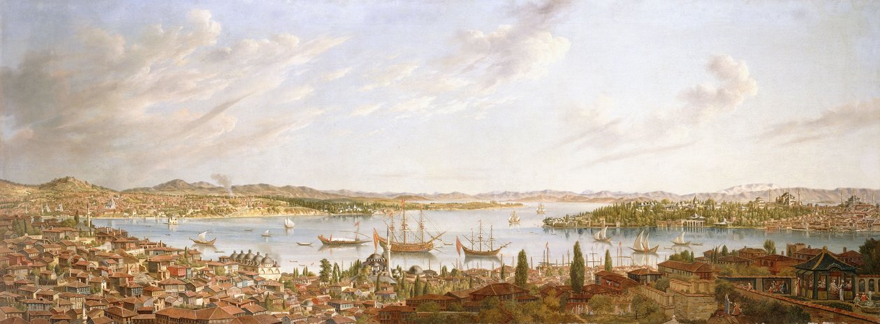 Widok Konstantynopola z widokiem na Bosfor, 1770 autorstwa Antoine de Favray