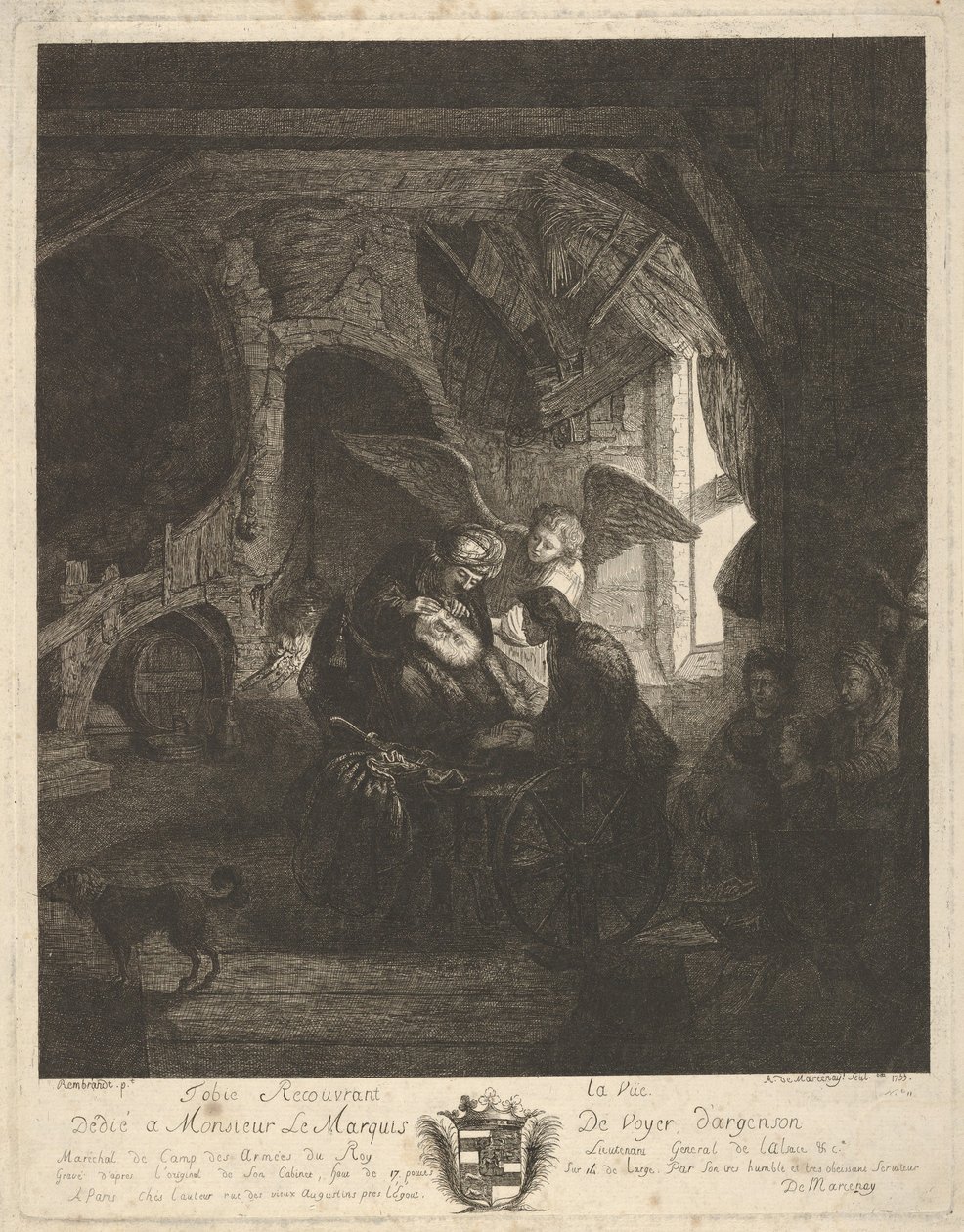 Tobiasz powracający wzrokiem do swojego ojca, 1755. autorstwa Antoine de Marcenay Ghuy