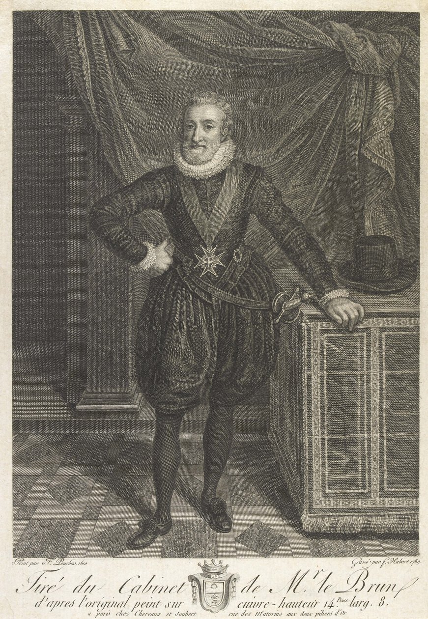 Portret połówkowy Henryka IV (grafit na papierze) autorstwa Antoine de Marcenay de Ghuy