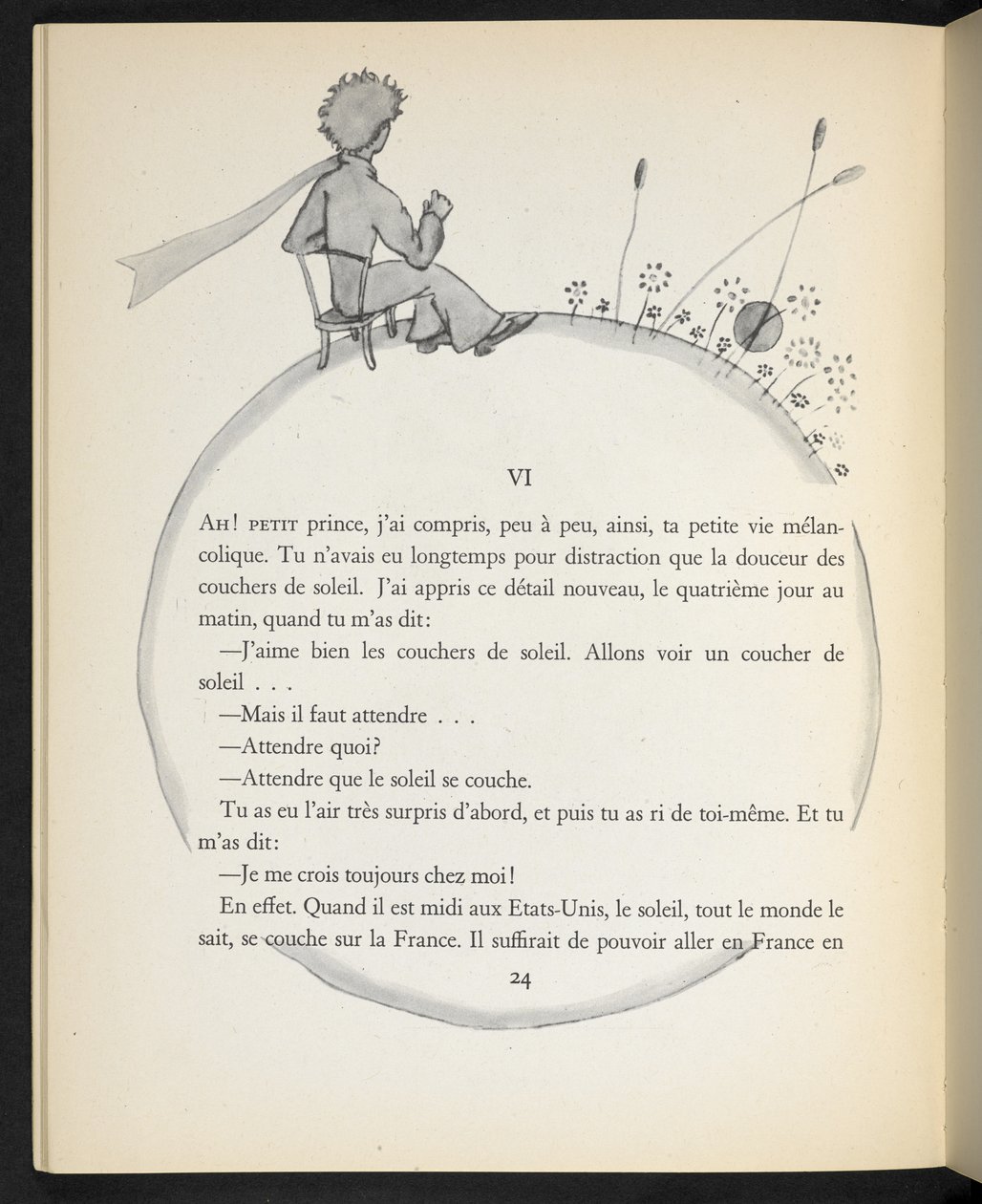 Ilustracja z książki "Le Petit Prince" autorstwa Antoine