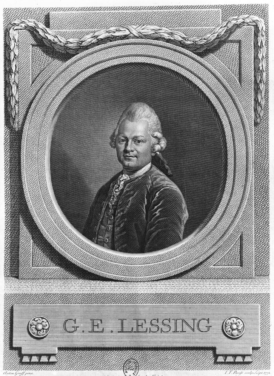 Иоганн Фридрих Баузе (1738-1814) сийлсэн Готхольд Эфраим Лессингийн хөрөг (1729-81) 1772 поли autorstwa Anton Graff