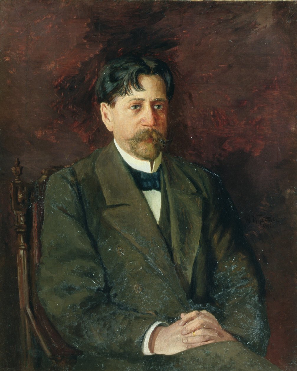 Portret poety Innokenty Annensky (1856-1909), 1904-09 autorstwa Anton Nikolayevich Kurbatov