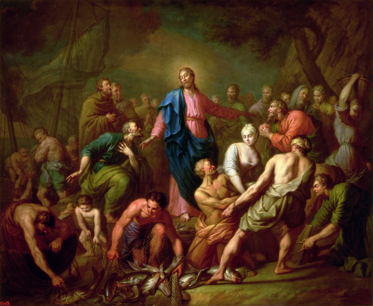 Cudowny połów, 1762 autorstwa Anton Pavlovich Losenko