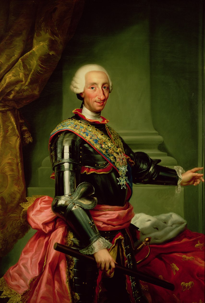 Portret Karola III (1716-88) ok. 1761 autorstwa Anton Raphael Mengs