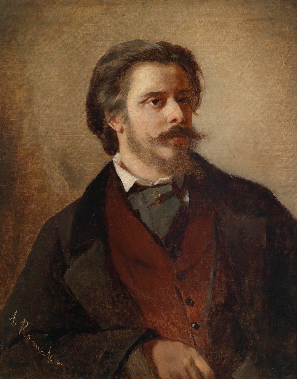 Portret malarza Bertholda Windera (1833-1888) autorstwa Anton Romako