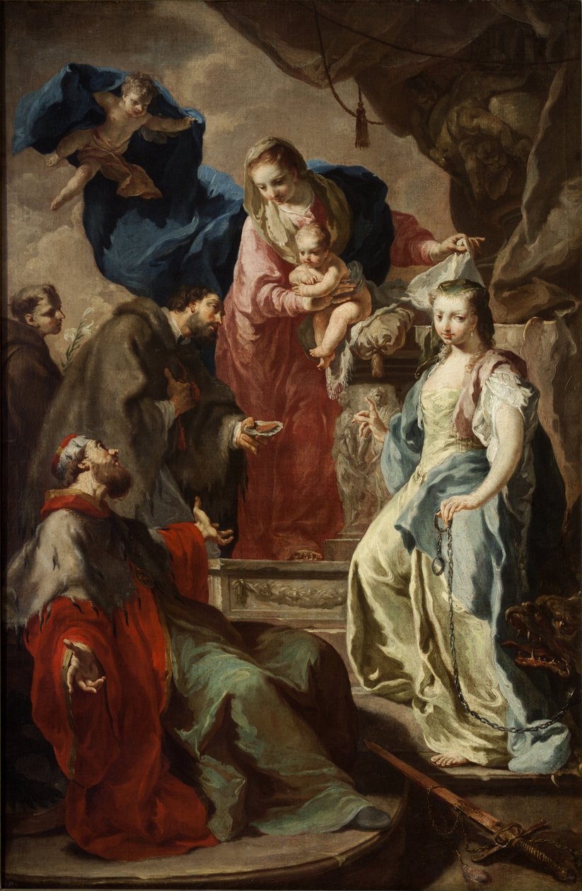 Matka Boska z Czterema Świętymi - Matka Boska z Czterema Świętymi - Antonin (Anton) Kern (1710-1747). Olej na płótnie, ok. 1735. Galeria Narodowa, Praga autorstwa Anton Kern