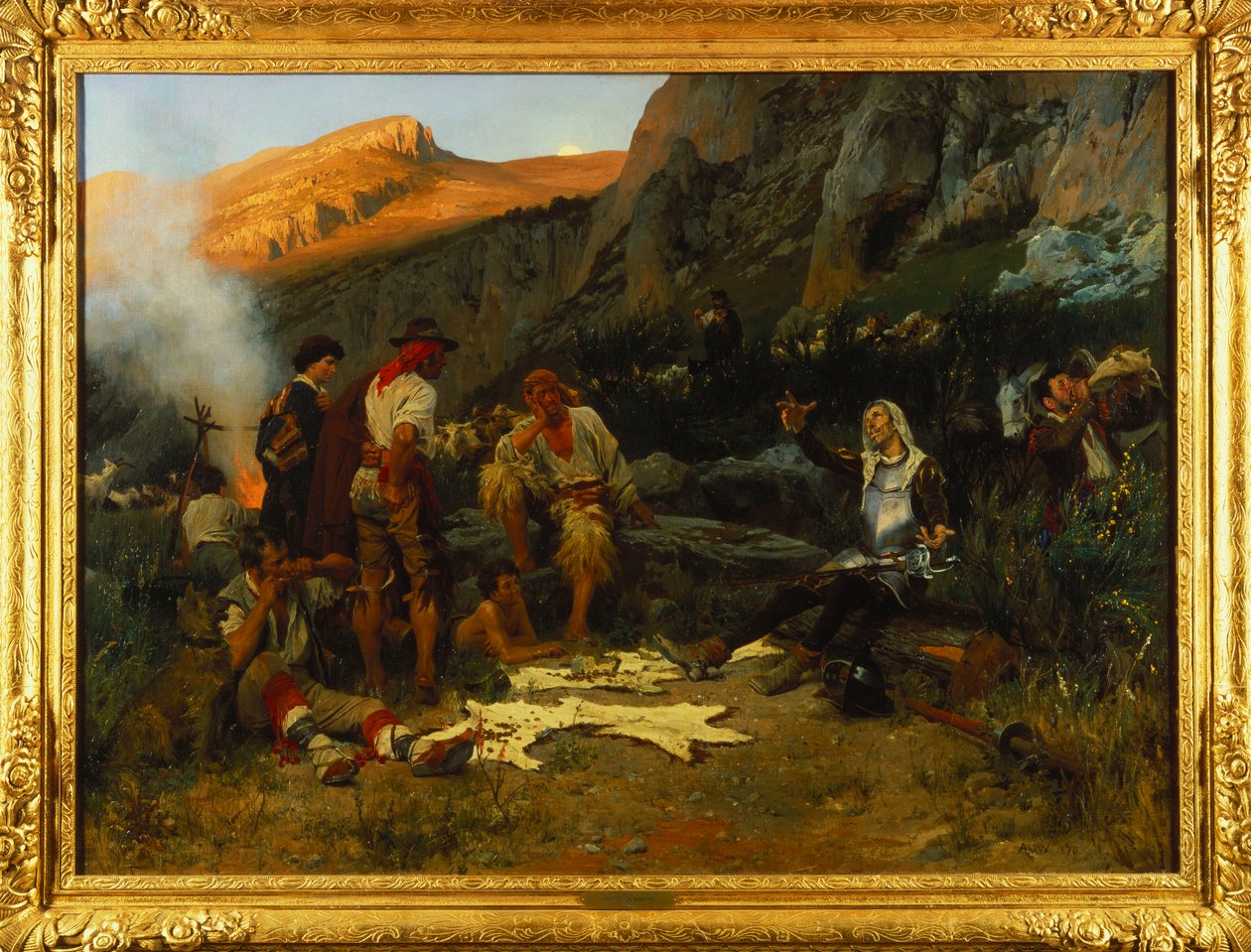 Don Kichot i pasterze kóz, 1870 autorstwa Anton Alexander von Werner