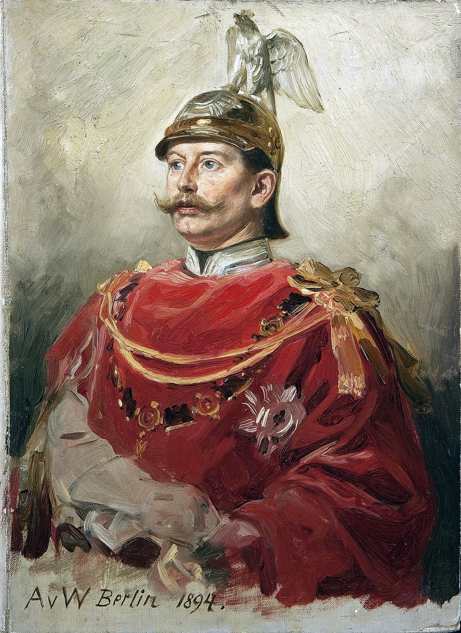 Guillaume II Portret cesarza niemieckiego Wilhelma II (1859-1941), króla Prus par Wernera, Antona von (1843-1915). Olej na tekturze, rozmiar: 32x22,5 autorstwa Anton Alexander von Werner