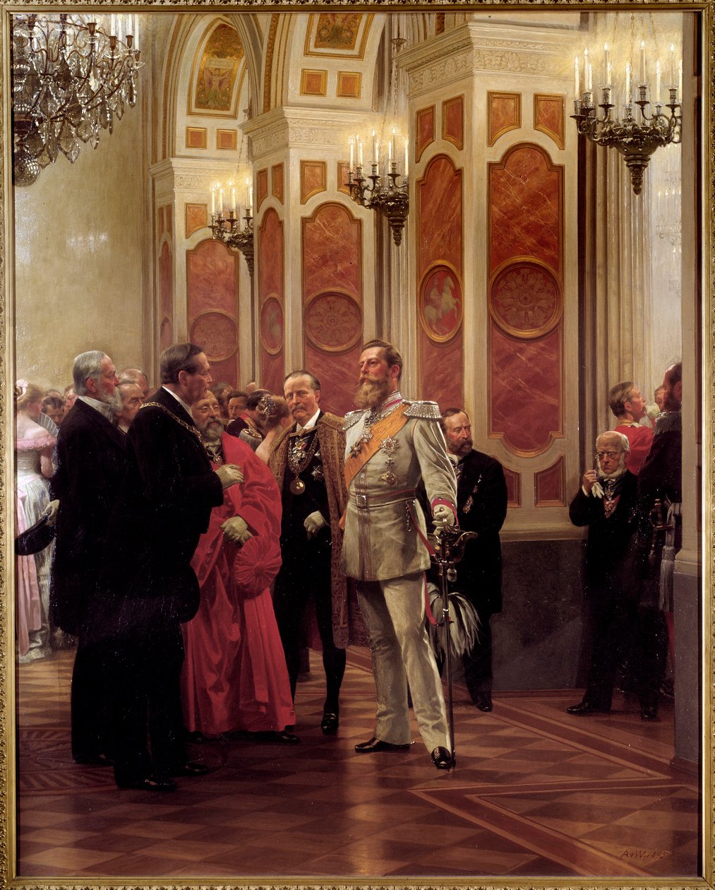 Kronprinz Wilhelm Pruski (1882-1951) na balu dworskim (olej na płótnie) autorstwa Anton Alexander von Werner