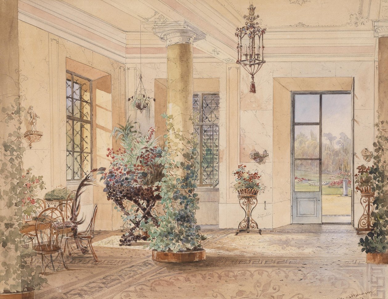 Sala Terrena w małym zamku autorstwa Anton Altmann