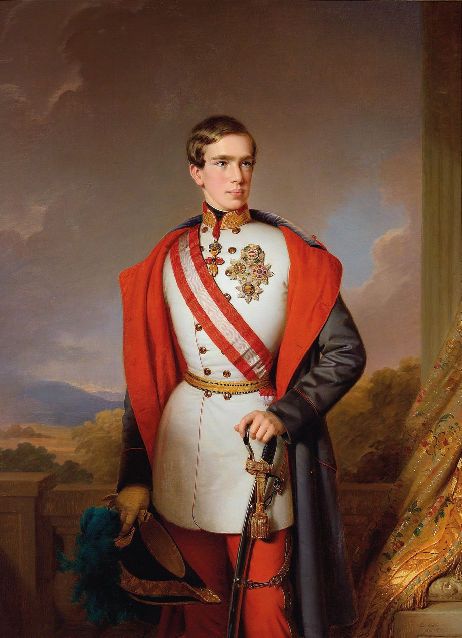 Portret cesarza Franciszka Józefa I Austrii, 1849 r. autorstwa Anton Einsle