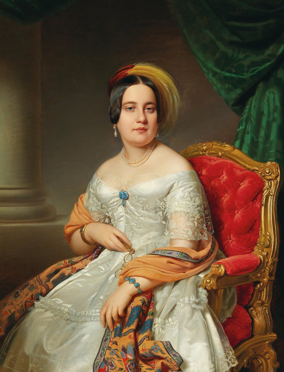 Portret Louise von Wertheimstein 1813-1890, z domu Biedermann, 1845. autorstwa Anton Einsle
