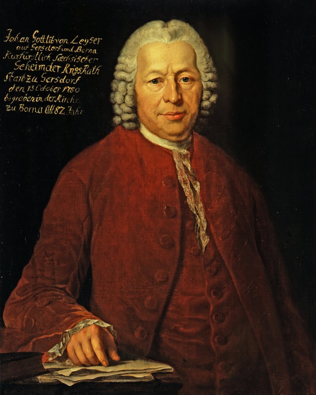 Saski radca wojenny elektora Johann Gottlieb von Leyser (ok. 1698-1780) autorstwa Anton Graff