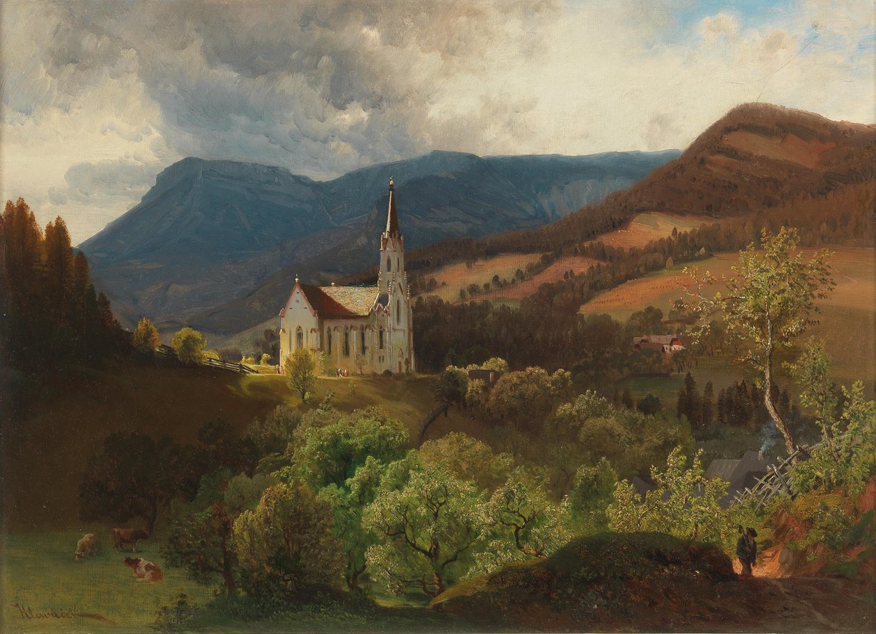 Anton Hlavacek Bergkirche autorstwa Anton Hlavacek