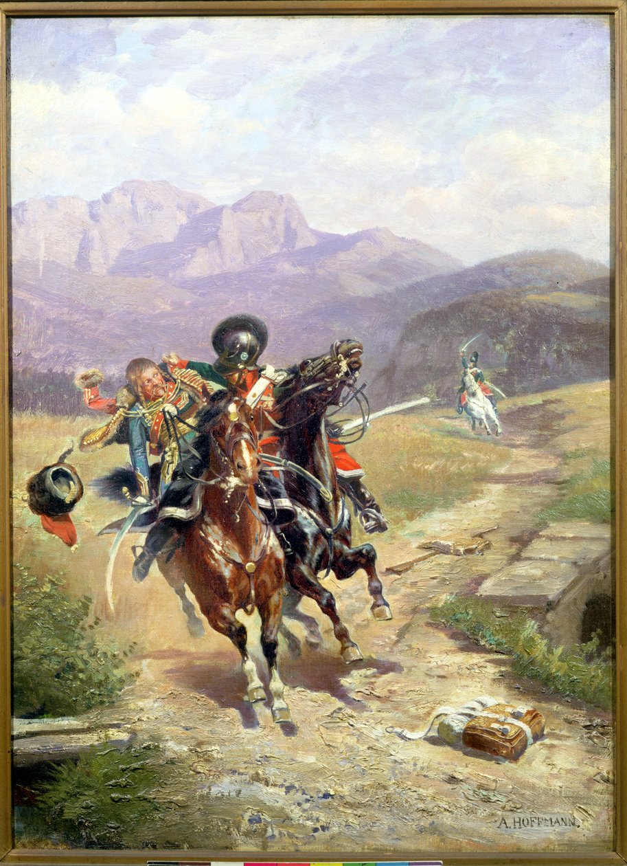 Spotkanie kawalerii podczas bitwy pod Solferino, 24 czerwca 1859 autorstwa Anton Hoffmann