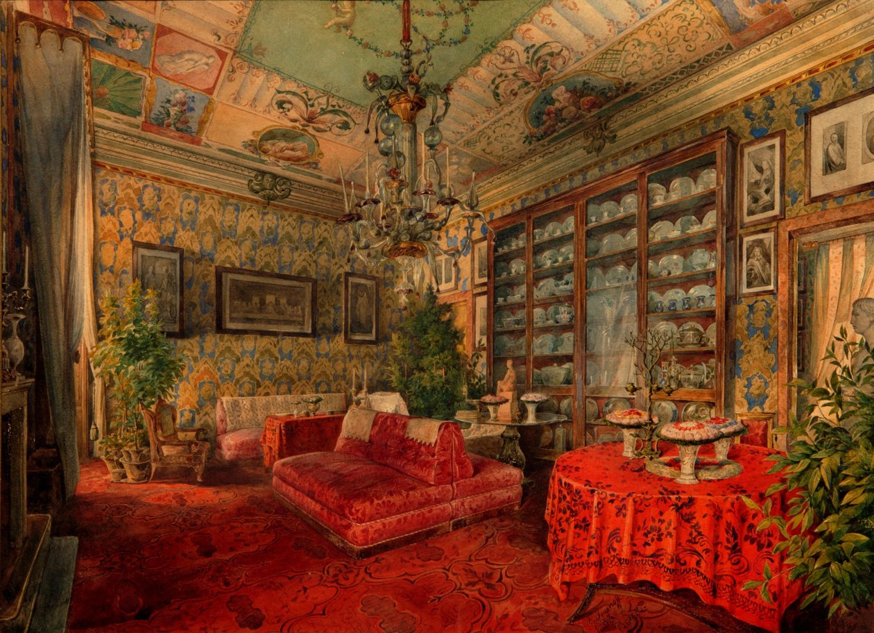 Wnętrze, połowa XIX wieku. autorstwa Anton Ivanovich Ivanov