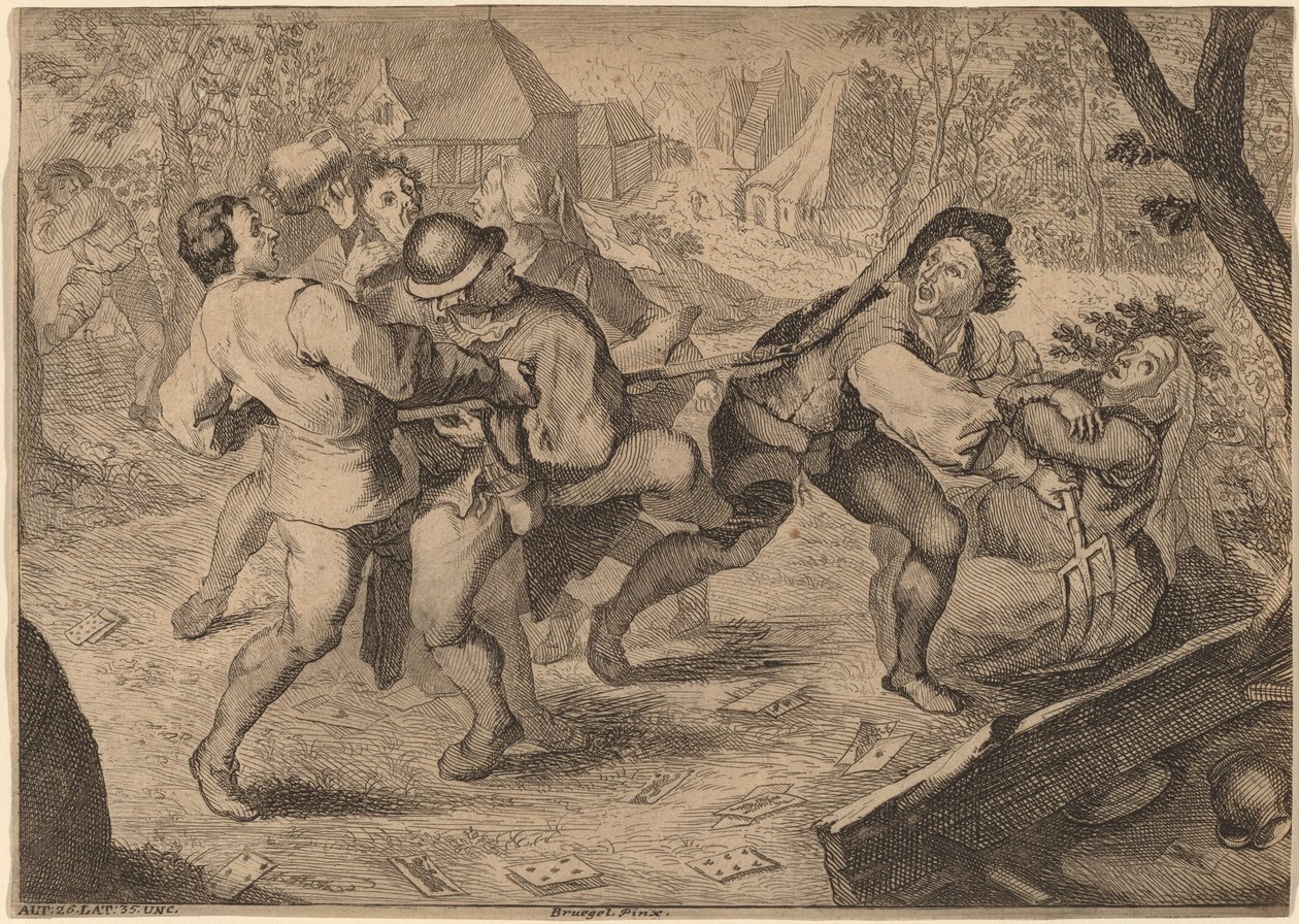 Chłopi walczą autorstwa Anton Joseph Prenner after Pieter Bruegel the Elder