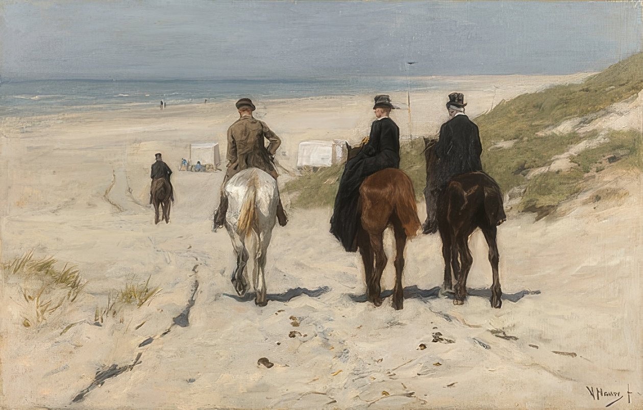 Jazda konna po plaży. 1876 autorstwa Anton Mauve
