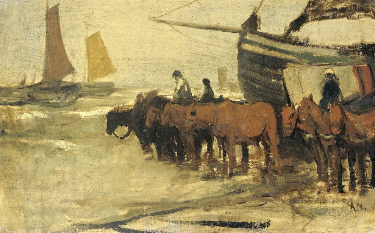 Wrzucanie wędkarskiego małego palca do morza autorstwa Anton Mauve