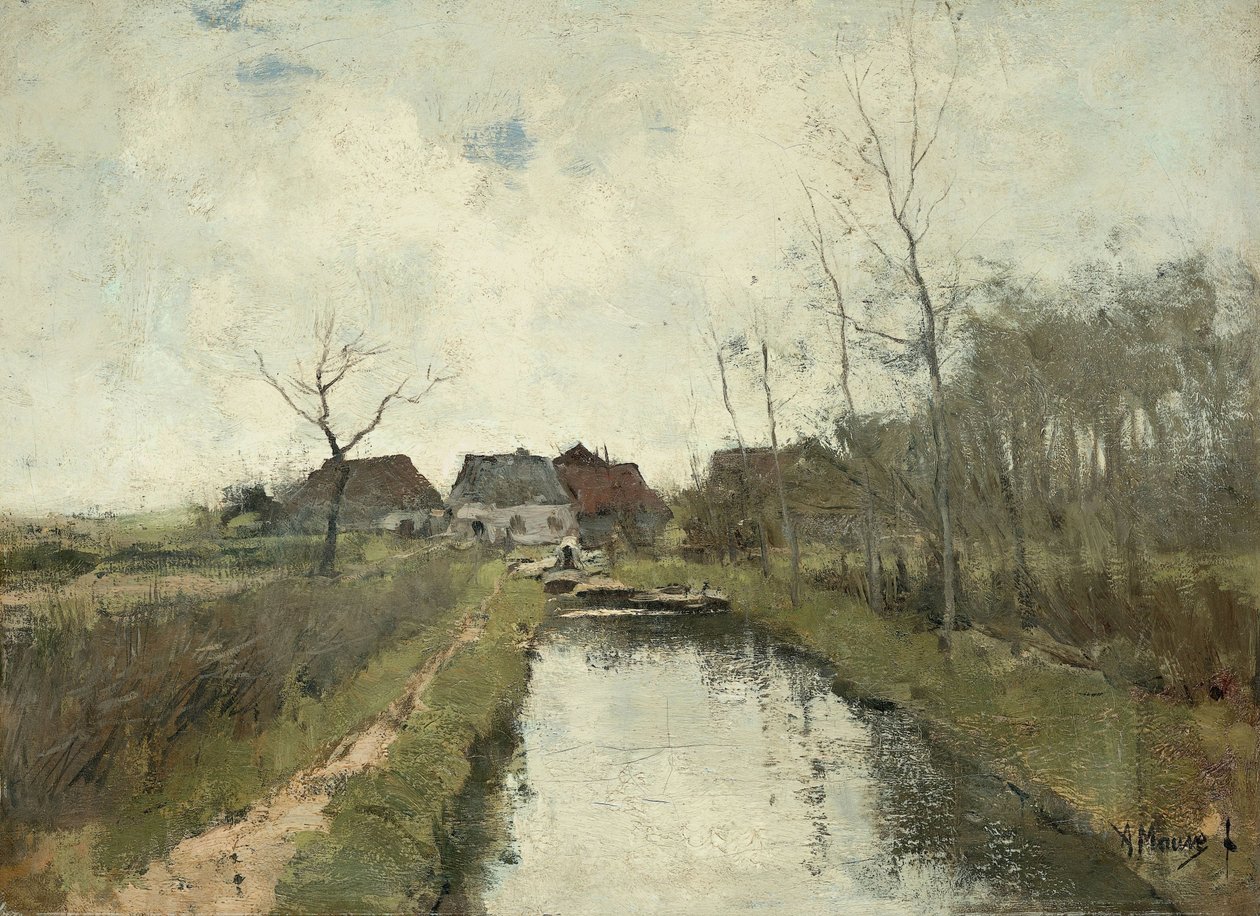 Dom na rowie autorstwa Anton Mauve