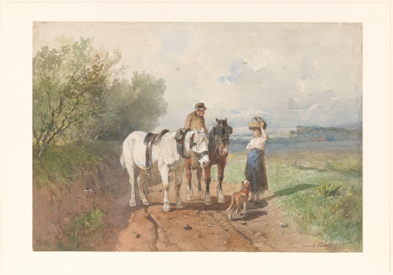 Czat na wiejskiej drodze autorstwa Anton Mauve