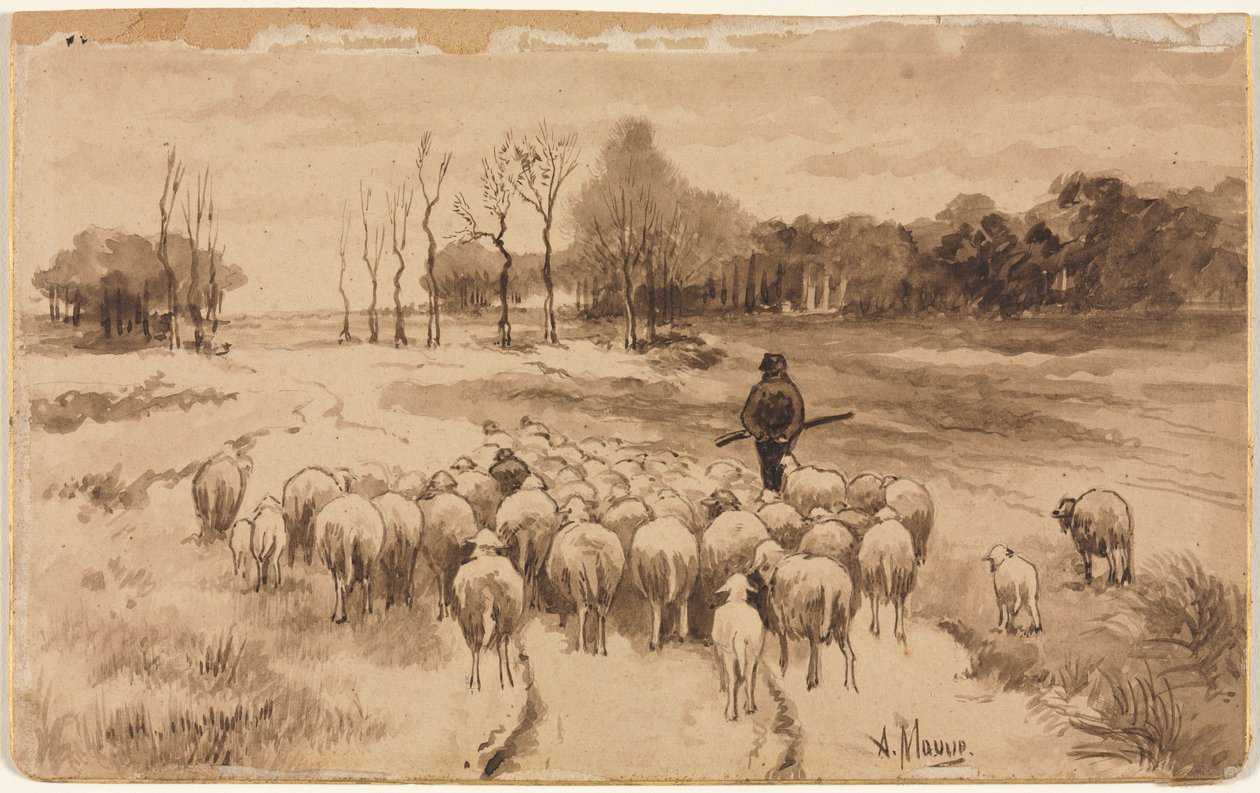 Pasterz ze swoją owczarnią, ok. 1930 1870. autorstwa Anton Mauve